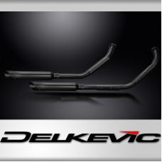 SUZUKI VL800 INTRUDER 01-16 EXHAUST CERAMIC BLACK 410mm CUSTOM SYSTEM SLASH CUT 