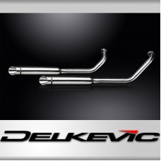 VN900 2008-2016 / COMPLETE SYSTEM 410mm CUSTOM SILENCERS WITH SLASH CUT END 304 STAINLESS STEEL