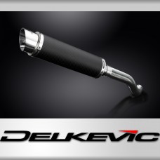 VFR800F HONDA HI LEVEL 350mm ROUND CARBON BSAU SILENCER EXHAUST KIT