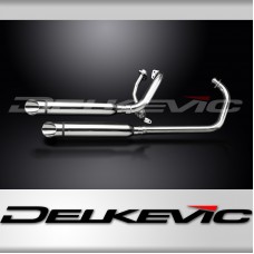 XV250S 1988-2017 / COMPLETE SYSTEM 410mm CUSTOM SILENCERS WITH SLASH CUT END 304 STAINLESS STEEL