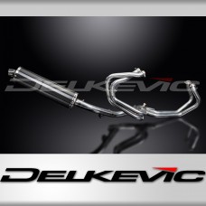 VFR800Fi 1997-2002 / OVAL 450mm (18 inch) CARBON FIBRE HI-LEVEL SILENCER 4-1 COMPLETE SYSTEM