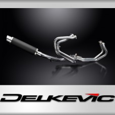 HONDA VFR800Fi 98-01 HILEVEL EXHAUST SYSTEM 350mm CARBON ROUND BSAU SILENCER