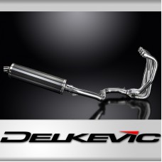 KAWASAKI ZZR1100 1990-2001 4-1 EXHAUST SYSTEM 450mm CARBON OVAL BSAU SILENCERS