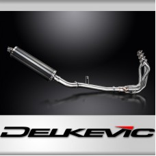 KAWASAKI Z900 20-23 FULL 4-1 EXHAUST SYSTEM 450mm CARBON OVAL BSAU SILENCER 
