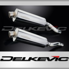 KAWASAKI GPZ500S 1987-2007 350mm OVAL STAINLESS BSAU SILENCER EXHAUST KIT