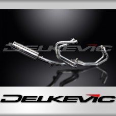 HONDA VFR800Fi 98-01 FULL EXHAUST SYSTEM 350mm STAINLESS OVAL BSAU SILENCER