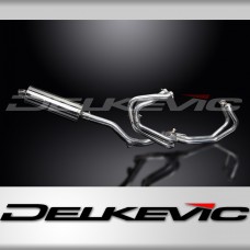 VFR800Fi 1997-2002 / OVAL 350mm (14 inch) HI-LEVEL SILENCER 4-1 COMPLETE SYSTEM 304 STAINLESS STEEL