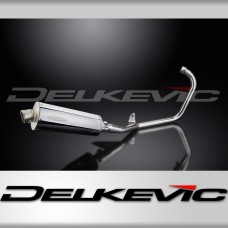 YAMAHA YBR125ED 2005-16 FULL EXHAUST SYSTEM 350mm STAINLESS OVAL BSAU SILENCER