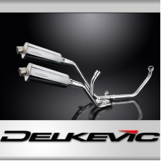 SUZUKI SV650 98-02 FULL 2-2 EXHAUST SYSTEM 350mm STAINLESS OVAL BSAU SILENCERS