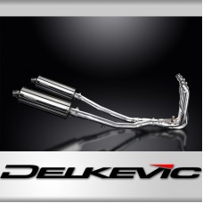 KAWASAKI ZZR1400 08-11 4-2 EXHAUST SYSTEM 350mm STAINLESS OVAL BSAU SILENCERS