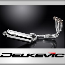 STREET TRIPLE 765RS 2017-2020 / DE-CAT OVAL 350mm (14 inch) SILENCER 3 into 1 COMPLETE SYSTEM 304 ST