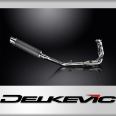 DAYTONA 675 675R 09-12 350mm CARBON FIBRE ROUND SILENCER 3-1 COMPLETE 