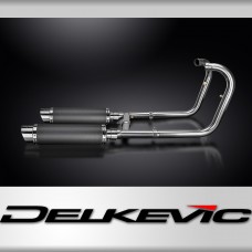 Kawasaki W650 W800 2019-2024 Full Exhaust System 350mm Carbon Round Silencers