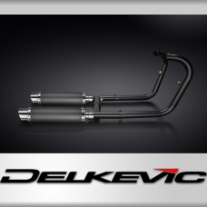 Kawasaki W650 W800 2019-24 Full Exhaust 2-2 350mm Round Silencers Carbon Ceramic