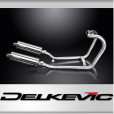 1200 THRUXTON R/RS 2016-2024 / OVAL 350mm (14 inch) SILENCER 2 into 2 COMPLETE SYSTEM 304 STAINLESS 