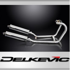 1200 THRUXTON R/RS 2016-2024 / OVAL 450mm (18 inch) STAINLESS STEEL SILENCER 2 into 2 COMPLETE SYSTE