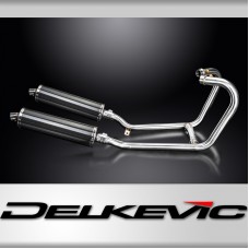 1200 THRUXTON R/RS 2016-2024 / OVAL 450mm (18 inch) CARBON FIBRE SILENCER 2 into 2 COMPLETE SYSTEM