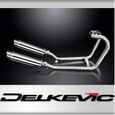 1200 THRUXTON R/RS 2016-2024 / SL10 ROUND 350mm (14 inch) STAINLESS STEEL SILENCER 2 into 2 COMPLETE
