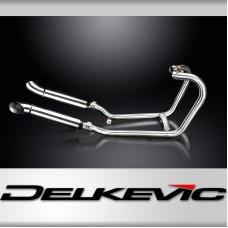 TRIUMPH THRUXTON 1200 2016-24 EXHAUST 410mm STAINLESS STEEL TURN OUT SILENCERS