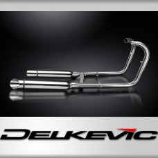 W650 W800 1099-2024 / COMPLETE SYSTEMS 410mm CUSTOM SILENCERS WITH SLASH CUT END 304 STAINLESS STEEL