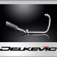 Royal Enfield Scram 411 2022-24 Full Exhaust System 200mm Round Carbon Silencer