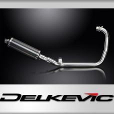 Royal Enfield Scram 411 2022-2024 Complete Exhaust 350mm Oval Carbon Silencer