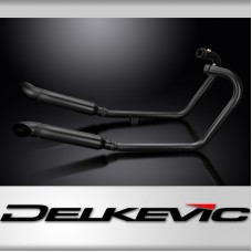 Triumph Bonneville Bobber 2017-22 Ceramic Black Exhaust 410mm Turn Out End Cans