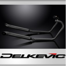 Triumph Bonneville Bobber 2017-22 Ceramic Black Exhaust 550mm Turn Out End Cans