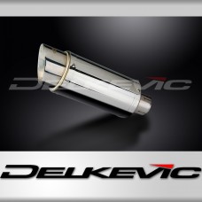 Delkevic Motorcycle 200mm Round Stainless Exhaust Silencer End Can with Strap