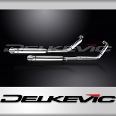 VL800 INTRUDER C50 2001-2009 / COMPLETE SYSTEM 410mm CUSTOM SILENCERS WITH SLASH CUT 304 STAINLESS S
