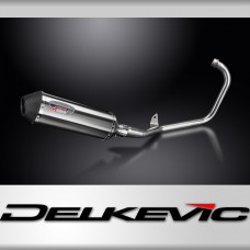 YBR125 2005-2009 / XOVAL 343mm (13.5 inch) RH SILENCER COMPLETE SYSTEM BRUSH 304 STAINLESS STEEL