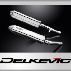 Suzuki GSX1400 2001-2004 Delkevic 420mm Tri-Oval Stainless Exhaust Silencer Kit