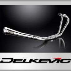 KZ750B Z750T TWIN 1976-1979 / COMPLETE 2 into 1 EXHAUST SYSTEM CLASSIC REVERSE-CONE SILENCER 304 STA