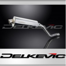 KAWASAKI KLR650C 1995-2003 350mm OVAL STAINLESS BSAU SILENCER EXHAUST KIT