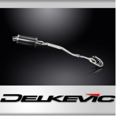 Honda XL250S 1978-1981 Delkevic Complete Exhaust 225mm Oval Carbon Silencer Can