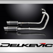 Kawasaki W650 99-06 W800 11-16 Full Exhaust 2-2 200mm Round Carbon Silencers