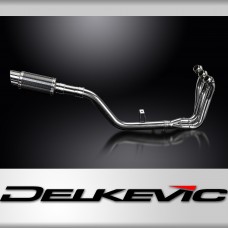 TRACER 9 GT 2021-2024 / MINI 200mm (8 inch) CARBON FIBRE ROUND SILENCER 3 into 1 COMPLETE SYSTEM