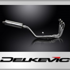 TRACER 9 GT 2021-2024 / OVAL 350mm (14 inch) SILENCER 3 into 1 COMPLETE SYSTEM 304 STAINLESS STEEL