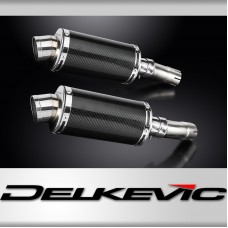 GSX1300R HAYABUSA 2021-2025 / 2* DS70 OVAL 225mm (9 inch) CARBON FIBRE SILENCERS