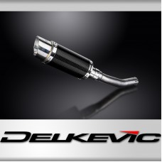 Kawasaki KLR650A 1987-2007 200mm Round Carbon Exhaust Silencer Can Kit