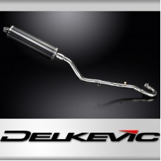 KLR650 F-G-H Adventure - Traveler 2022-2025 / OVAL 450mm (18 inch) CARBON FIBRE SILENCER COMPLETE SY