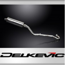 Kawasaki KLR650C 1995-2003 Complete Exhaust 350mm Oval Stainless Silencer Can