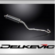 Kawasaki KLR650C 1995-2003 Complete Exhaust 350mm Oval Carbon Silencer Can